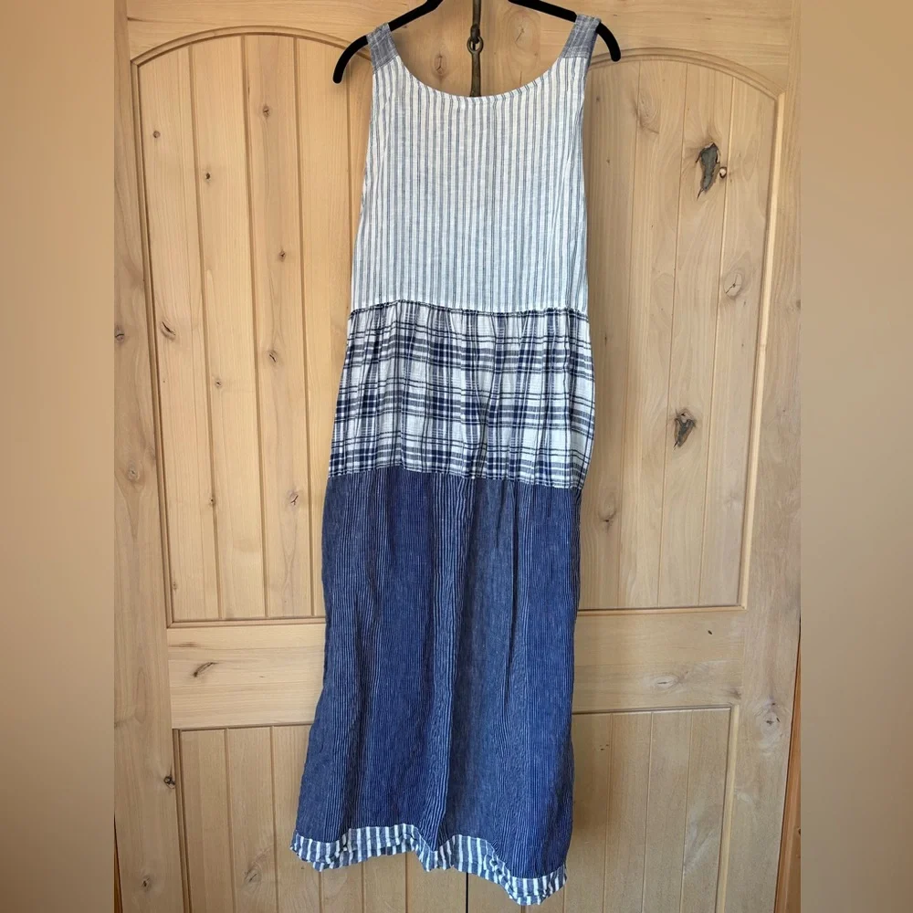 Free People CP Shades Linen Patchwork Dress - Picture 4 of 16